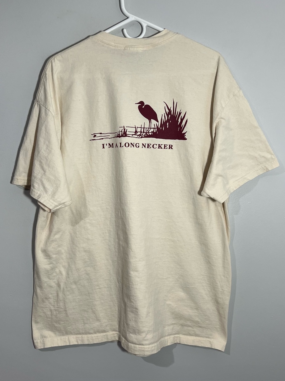 Vintage Long Neck Business Association Crane Beige Short Sleeve T-Shirt Adult XL